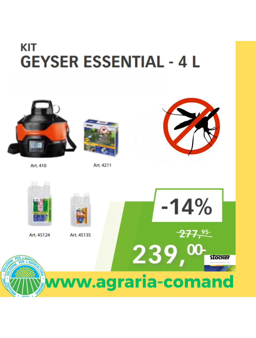 KIT Geyser Essential 4L stocker - moustiques