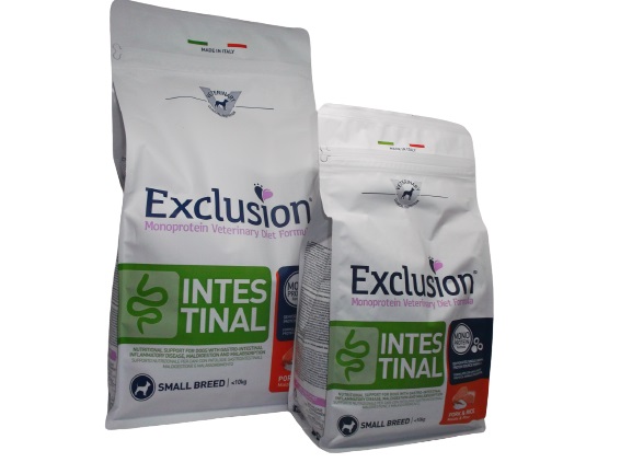 EXCLUSION INTESTINAL DIET PER CANI CON MAIALE E RISO MEDIUM LARGE