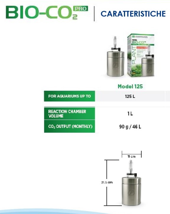 Dimensioni serbatoio co2